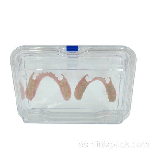 Caja de dientes de almacenamiento dental transparente de plástico de 15x10x7.5cm